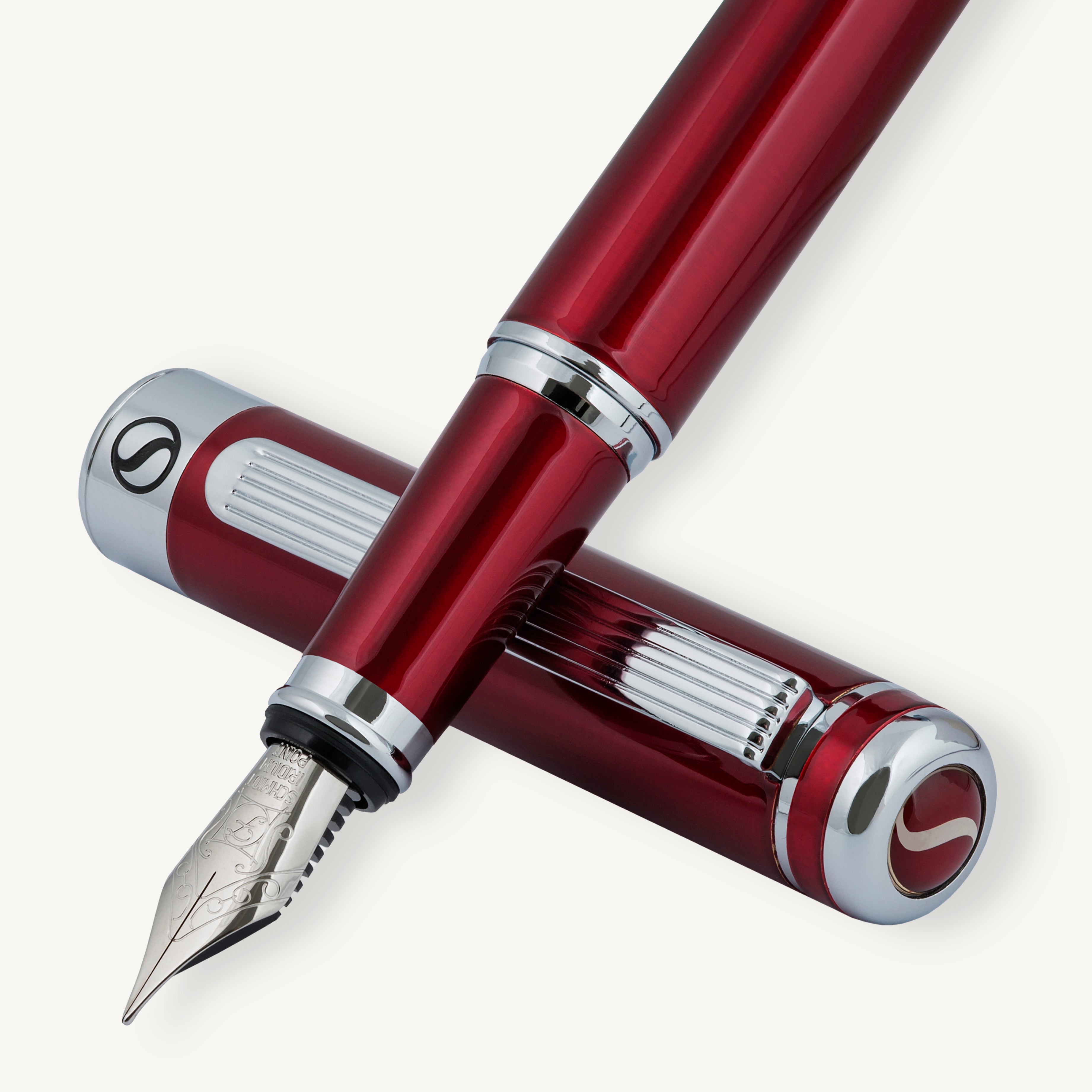 Classic Crimson Red Fountain Pen - Medium Nib