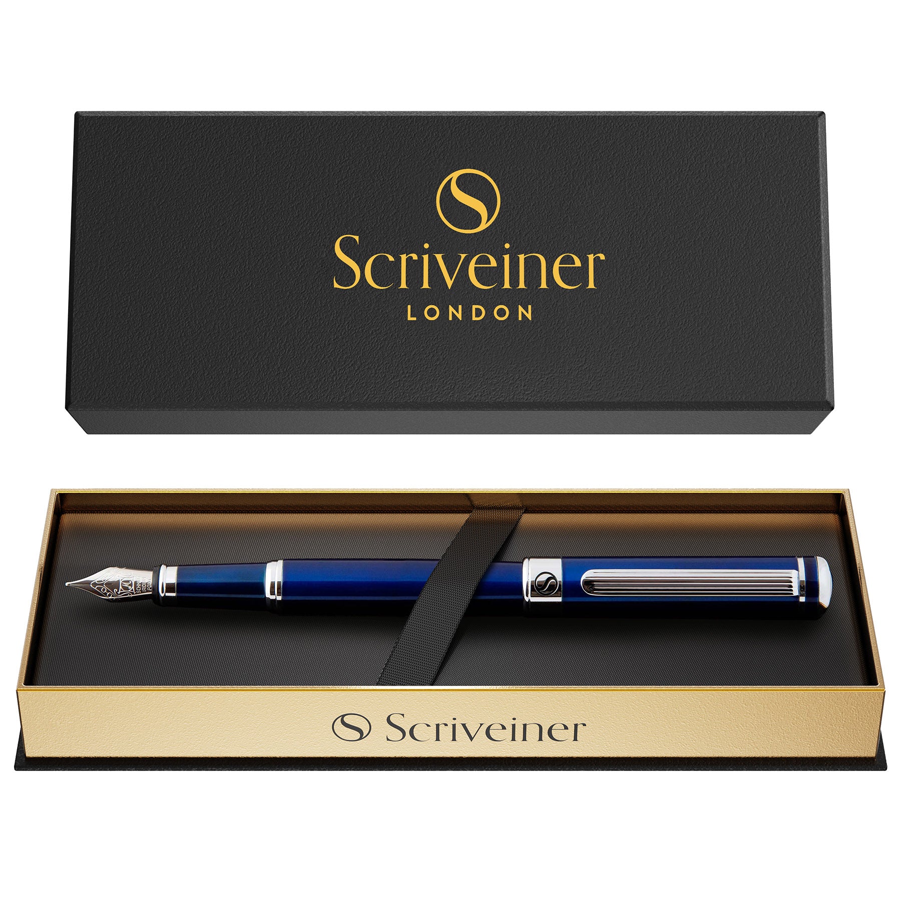 Scriveiner Classic Midnight Blue Lacquer fountain Pen - Medium Nib