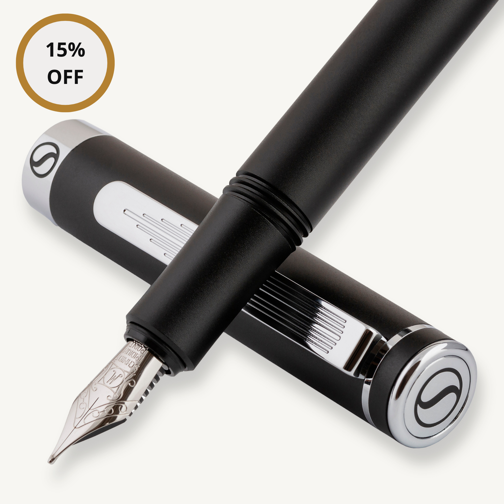 EDC Matt Black Fountain Pen - Medium Nib