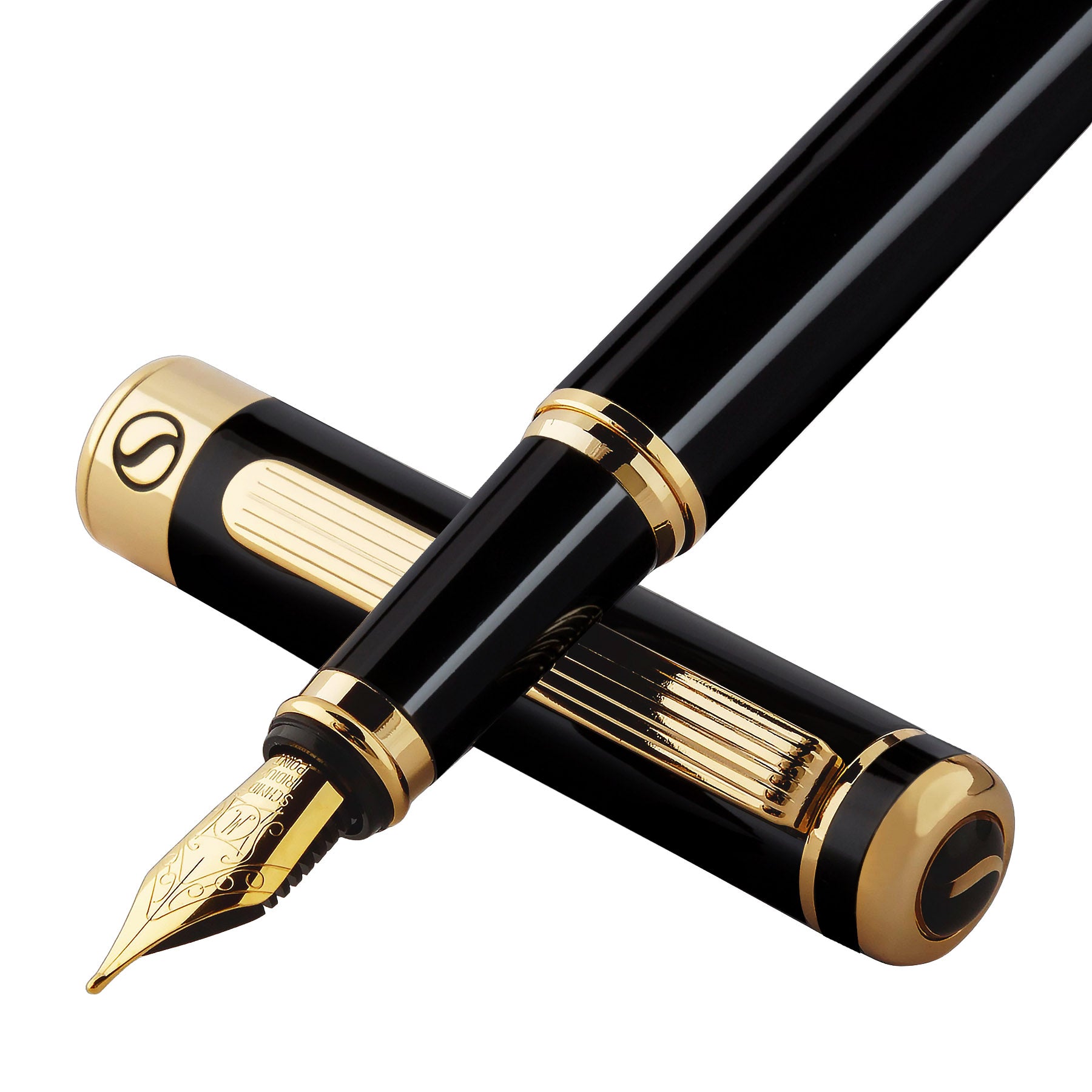 Scriveiner Classic Black Lacquer fountain Pen - Broad Nib