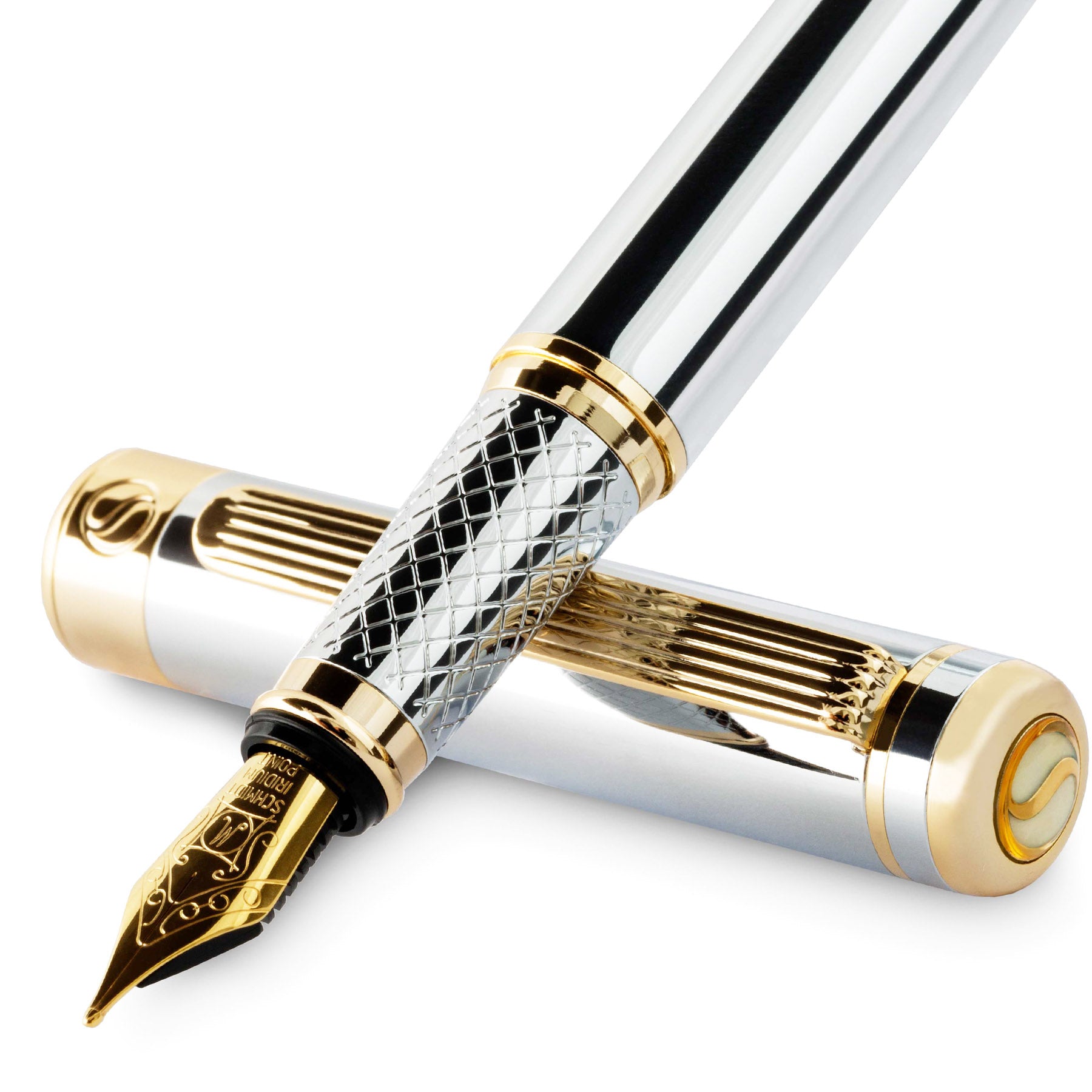 Scriveiner Classic Silver Chrome fountain Pen - Medium Nib