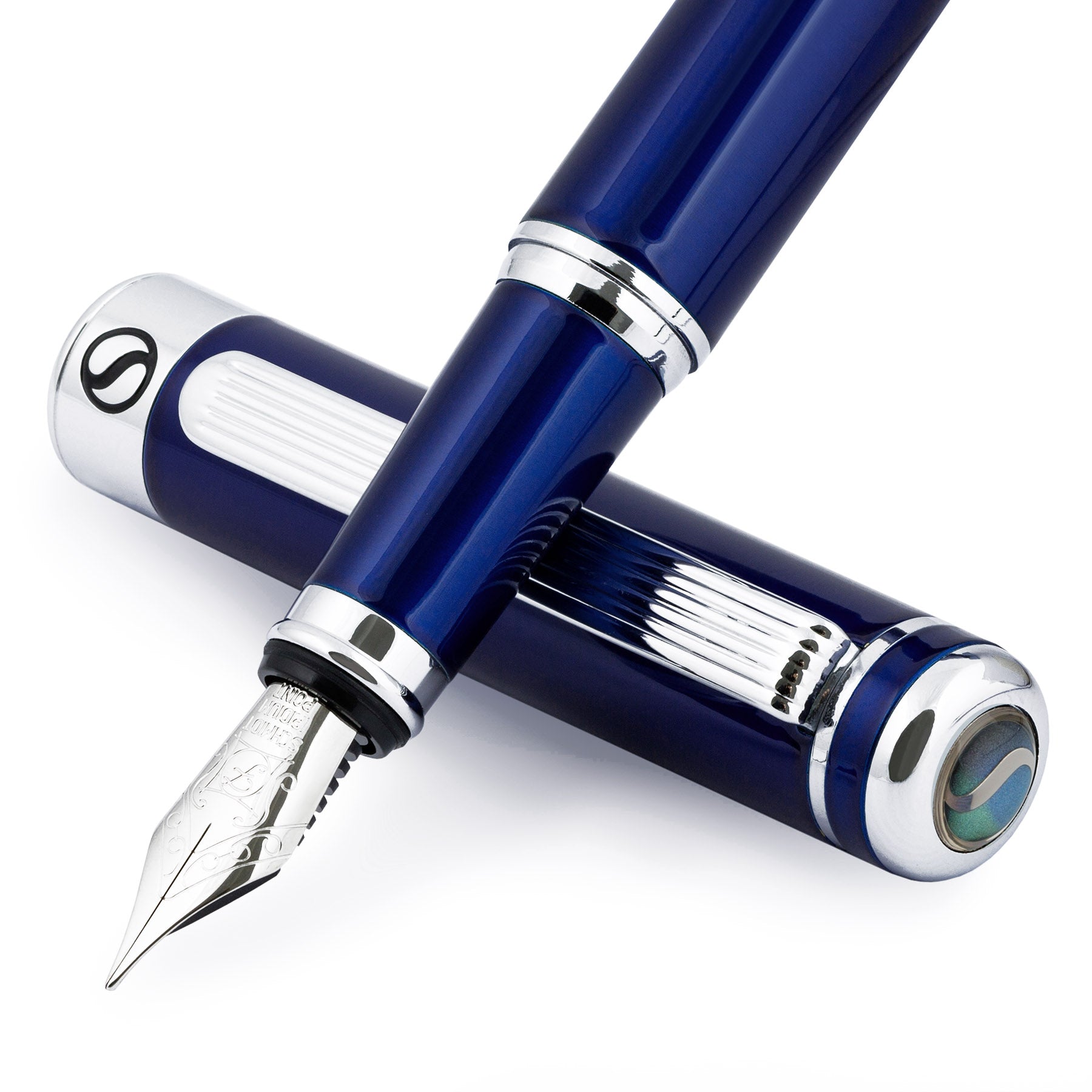 Scriveiner Classic Midnight Blue Lacquer fountain Pen - Medium Nib