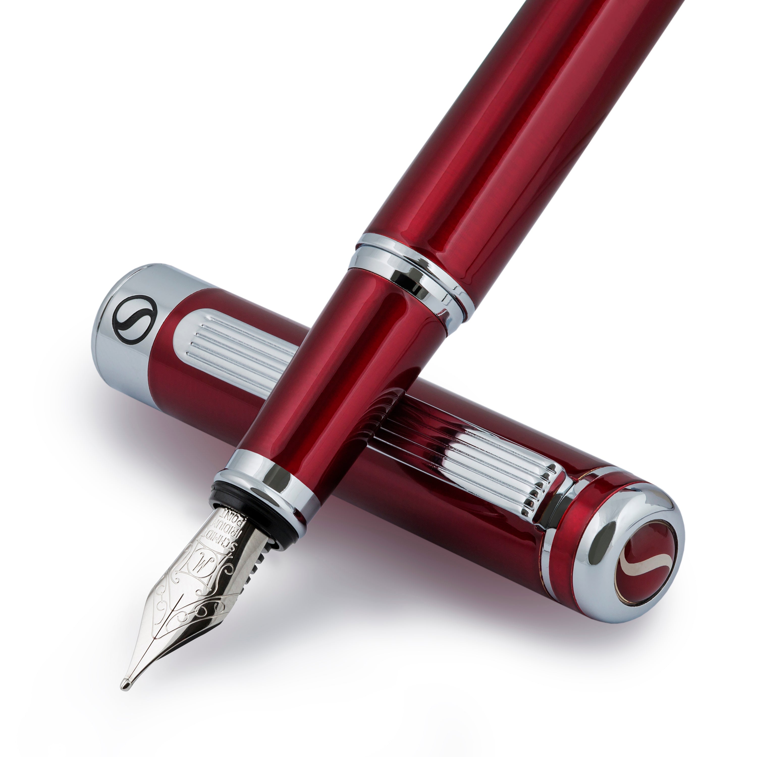 Classic Crimson Red Fountain Pen - Medium Nib