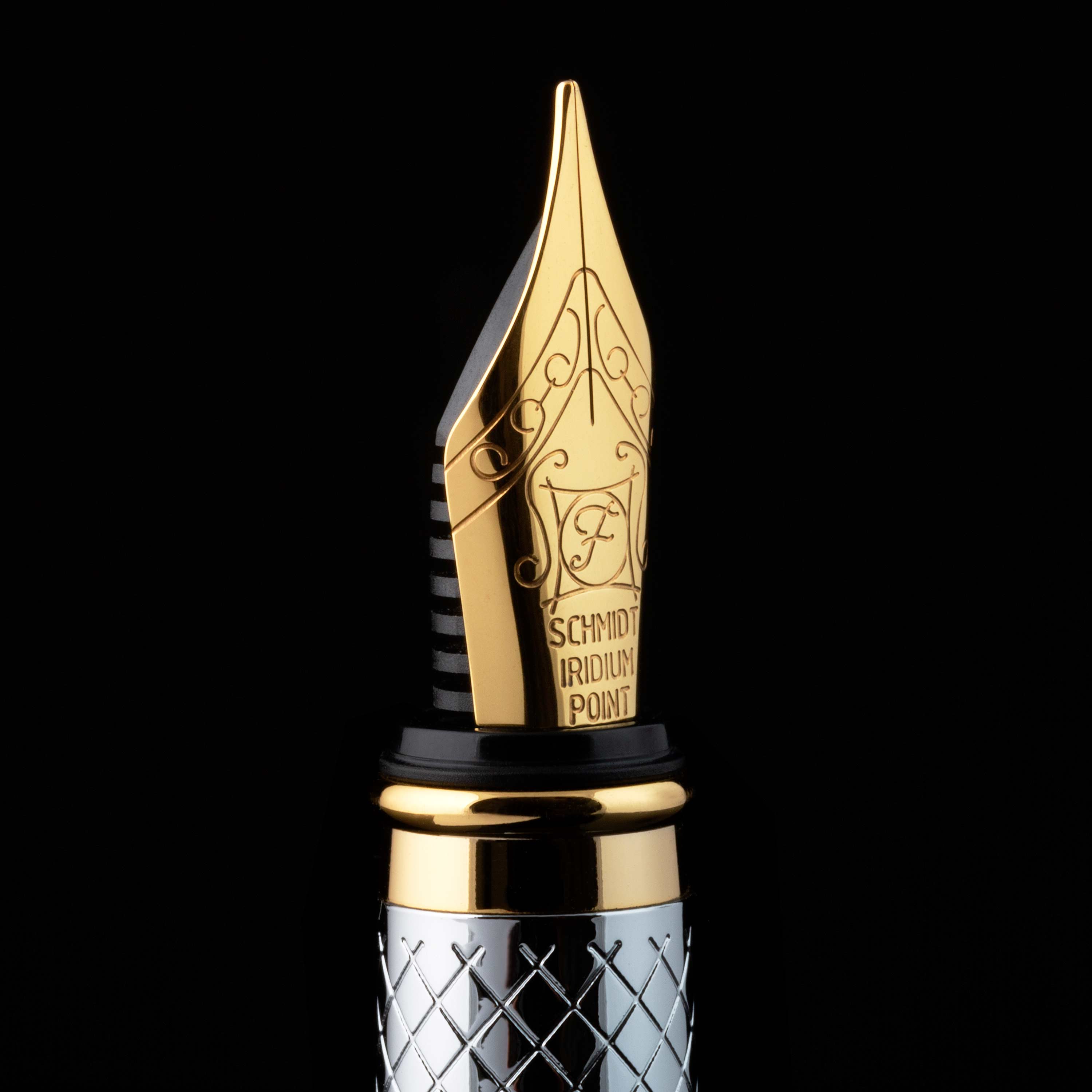 Scriveiner Classic Füllfederhalter, Silberchrom, feine Feder