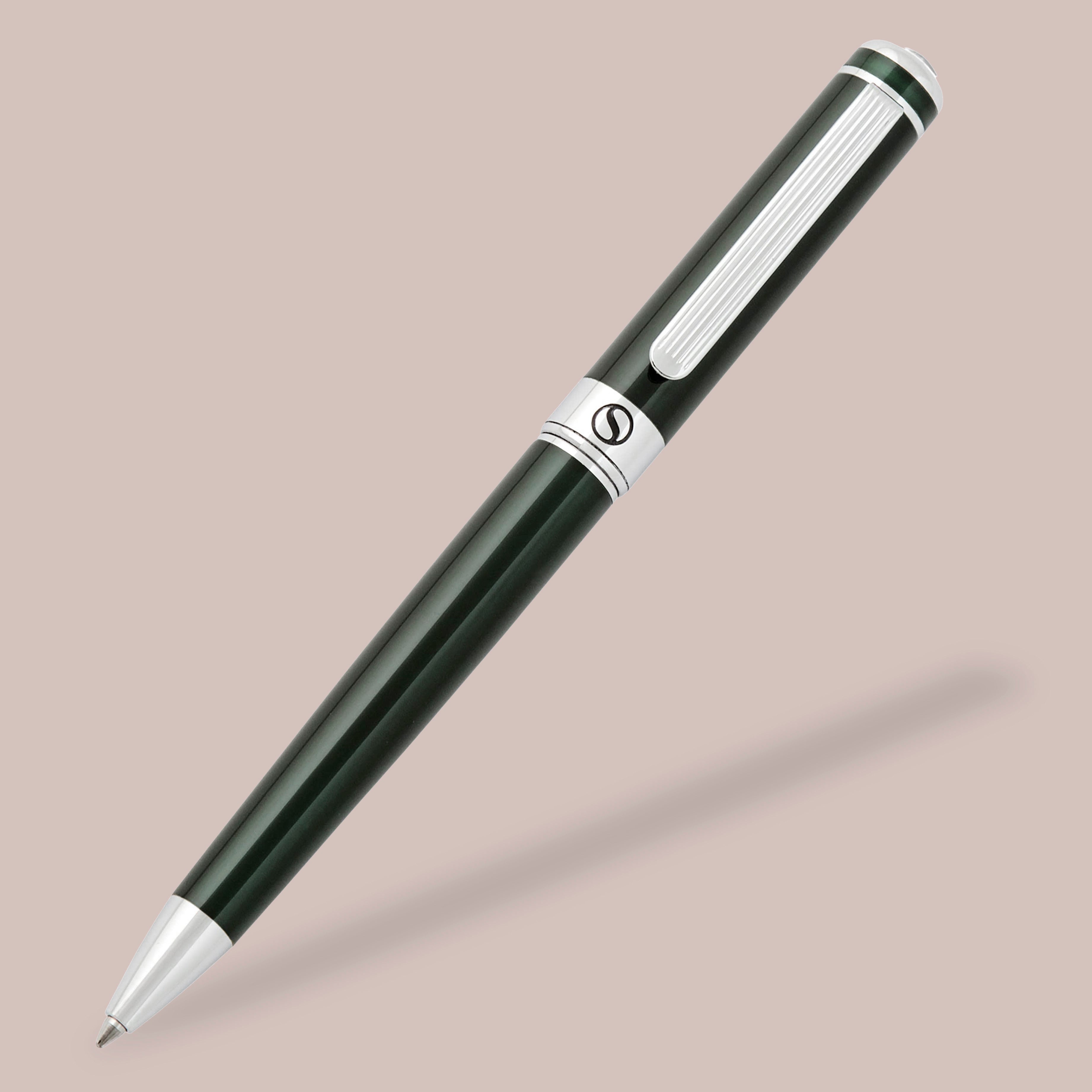 Scriveiner Classic Black Green Ballpoint Pen