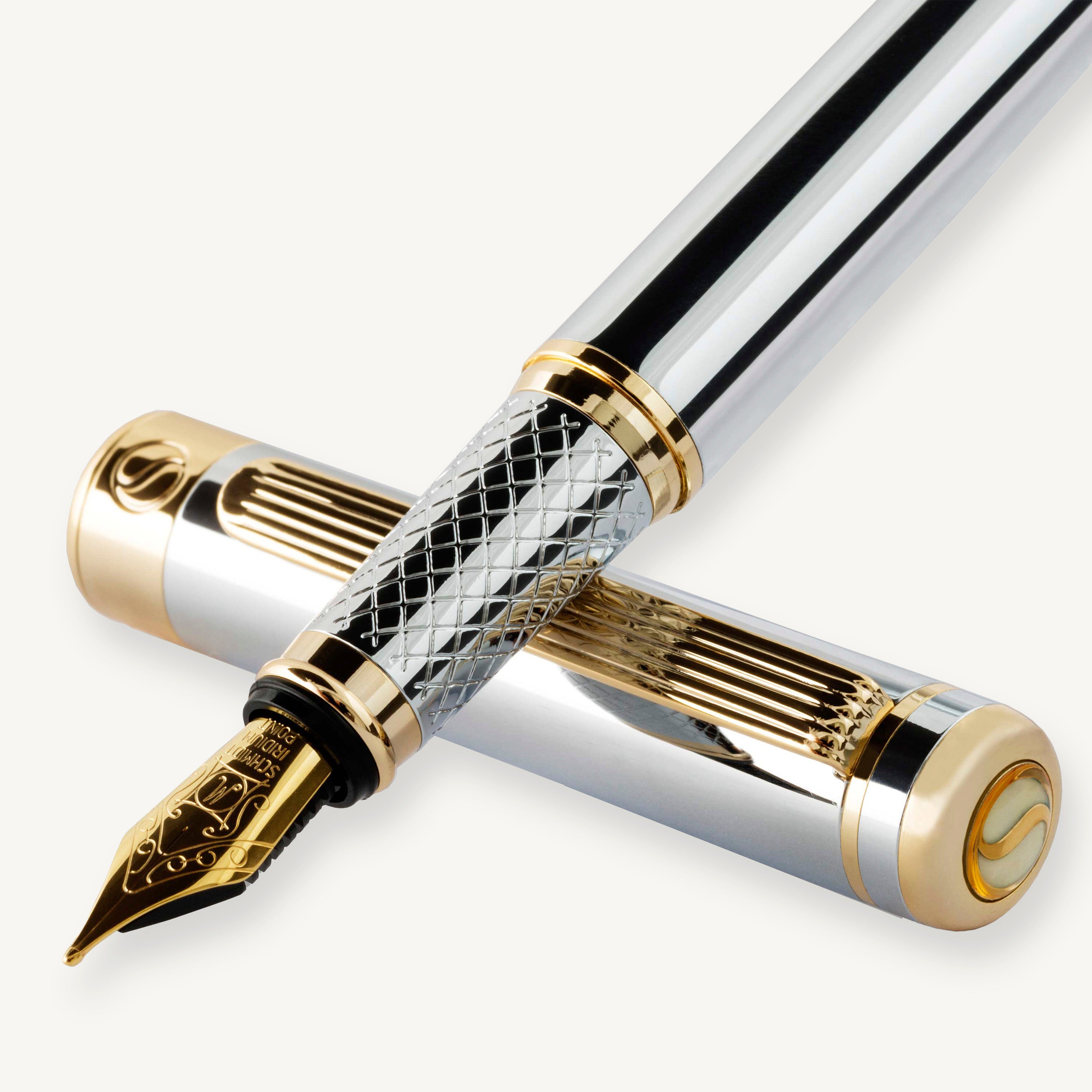 Scriveiner Classic Silver Chrome fountain Pen - Extra Fine Nib
