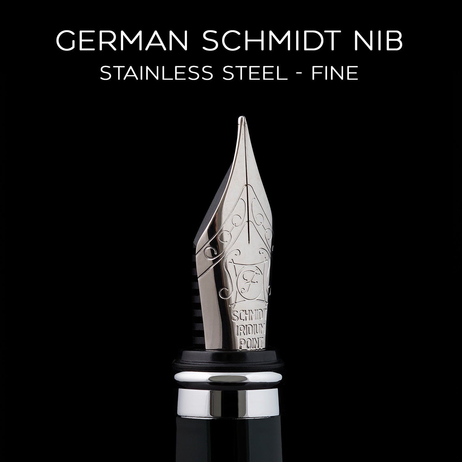 Scriveiner Füllfederhalter in Schwarz und Grün (fein) – atemberaubender Luxus-Stift mit Chrom-Finish