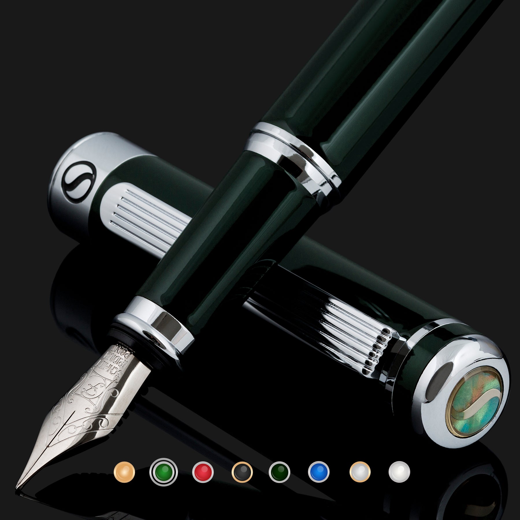 Scriveiner Classic British Racing Green Füllfederhalter – feine Feder