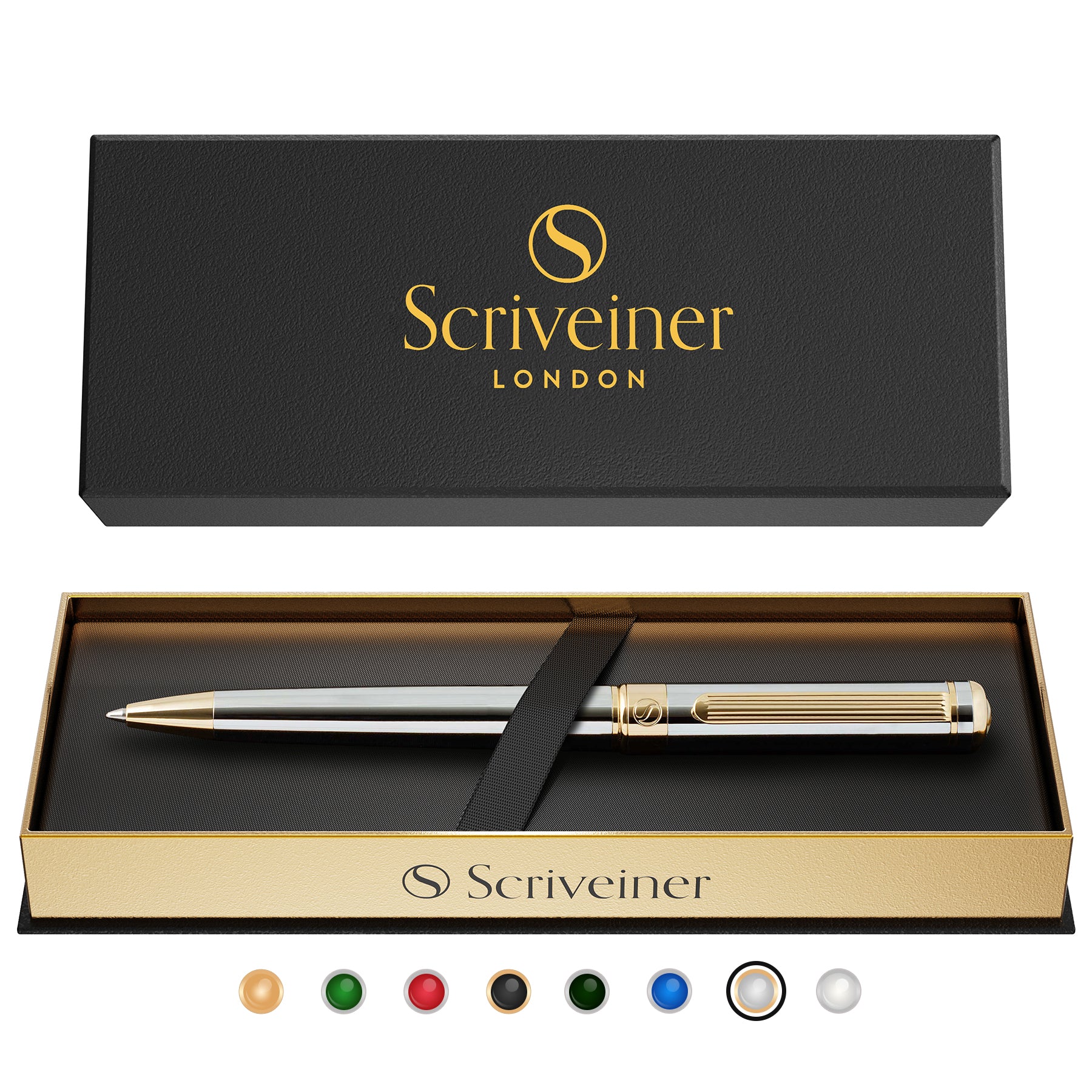 Scriveiner Classic Silver Chrome ballpoint Pen