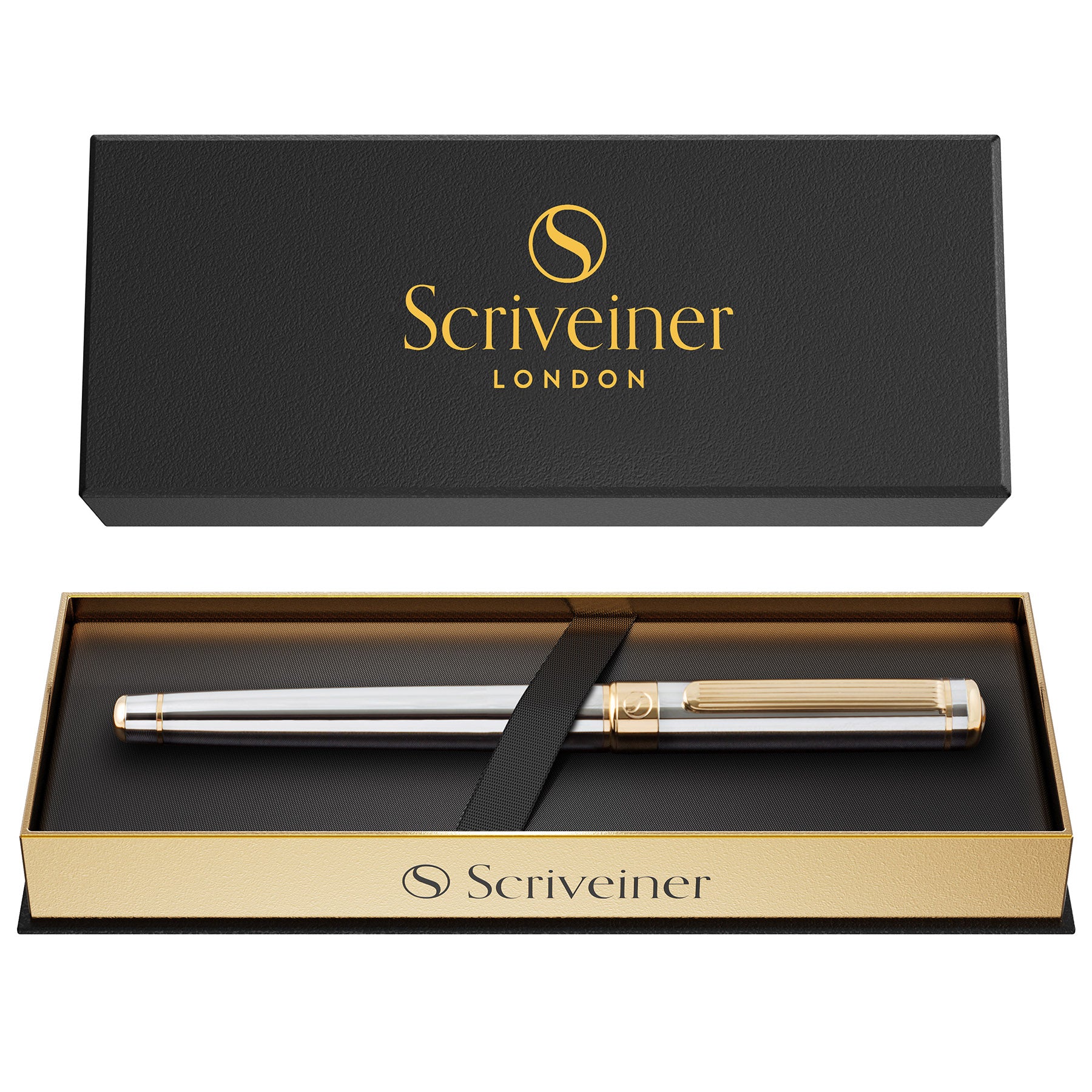 Scriveiner Classic Silver Chrome Rollerball Pen