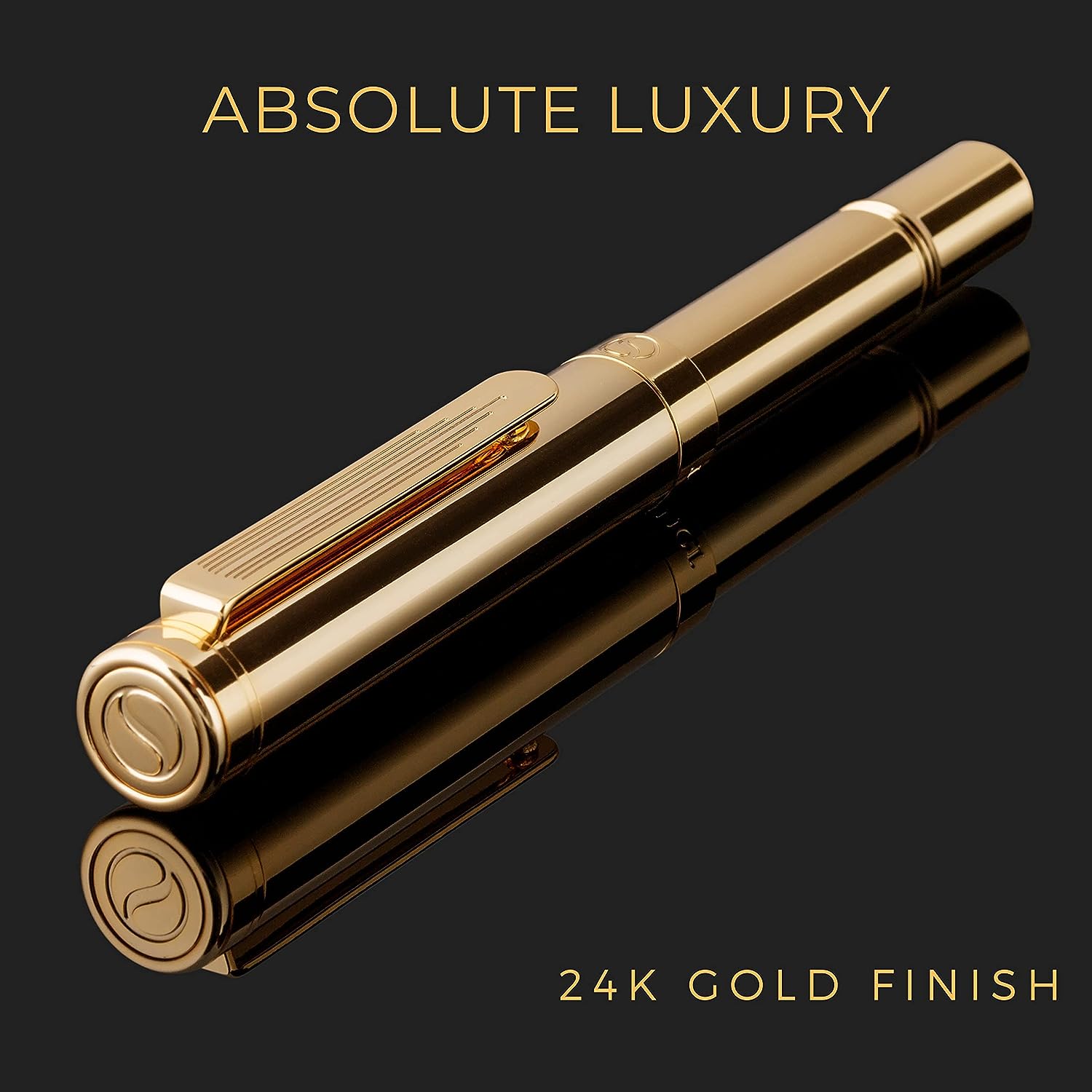 Scriveiner EDC Gold Rollerball Pen, Award Winning Luxury Pocket Pen with 22K Gold Plated Finish