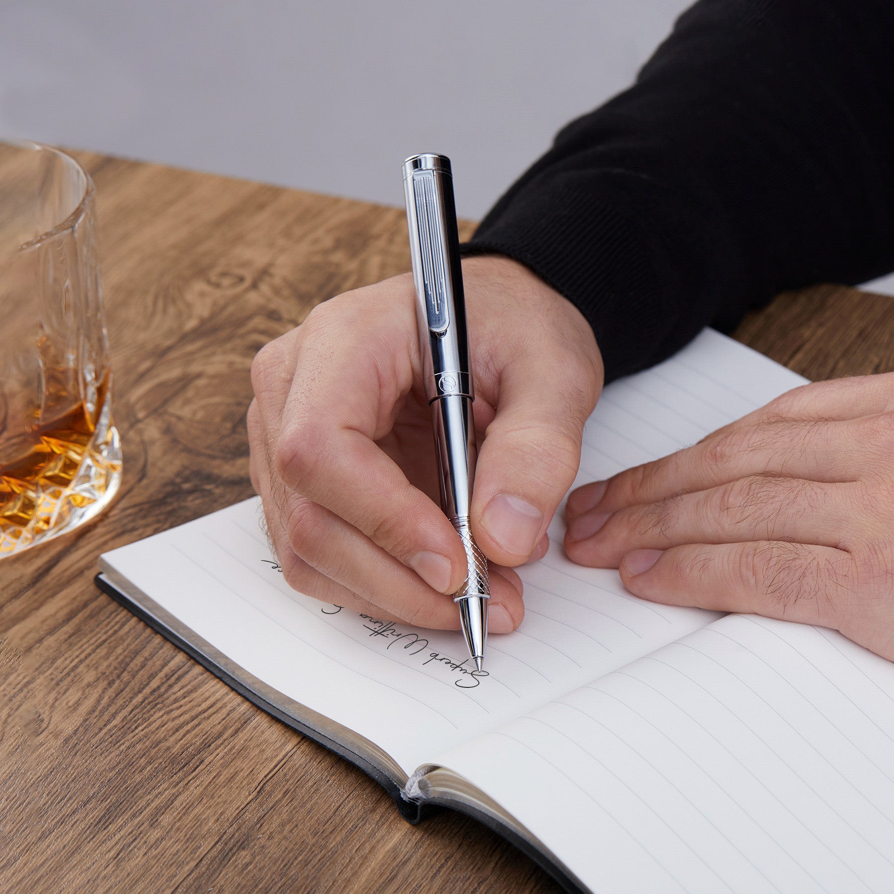 Scriveiner EDC Silver Chrome Rollerball, Award Winning Luxury Pen, Heavy Pocket Pen with Chrome Finish
