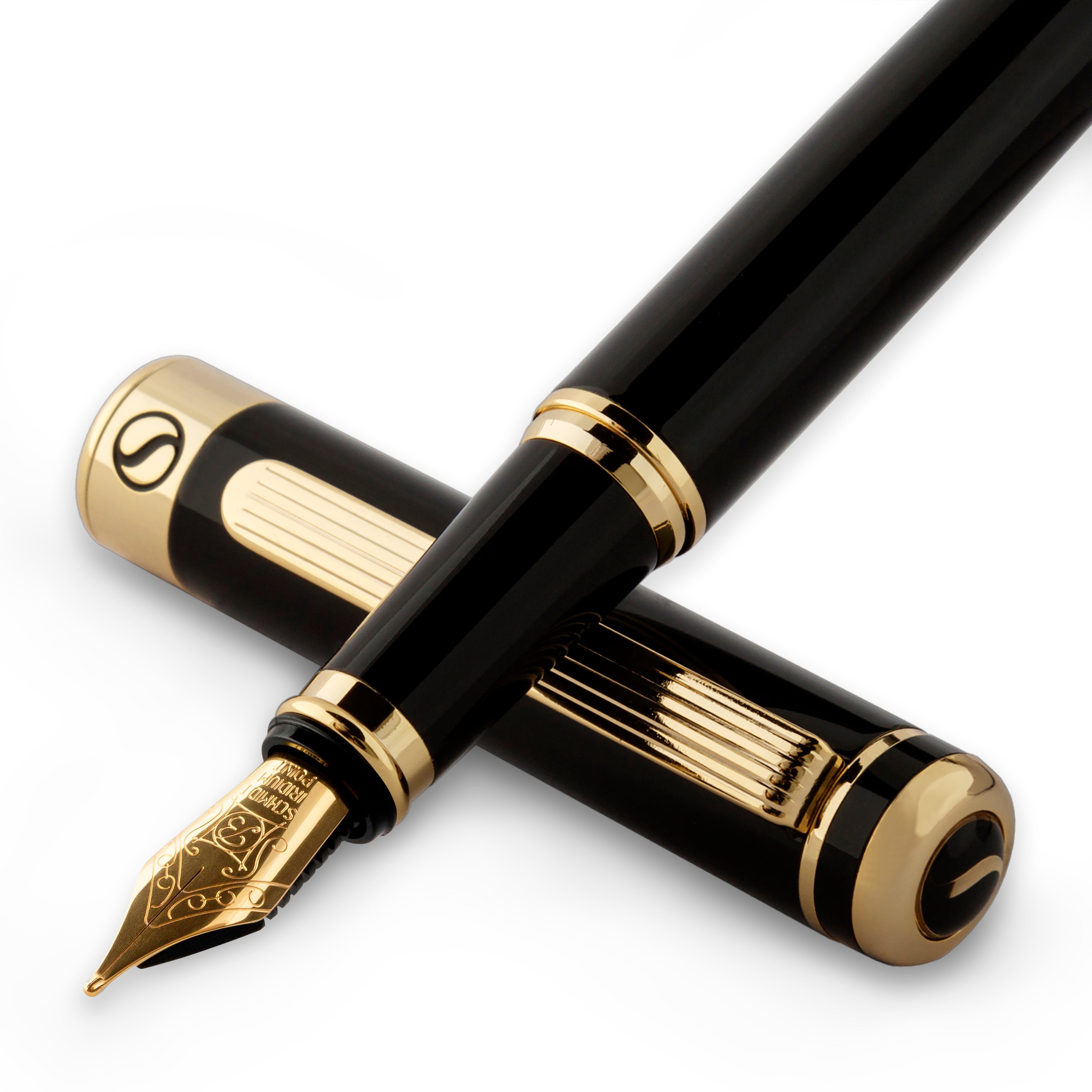 Scriveiner Classic Füllfederhalter in Schwarzlack, breite Feder