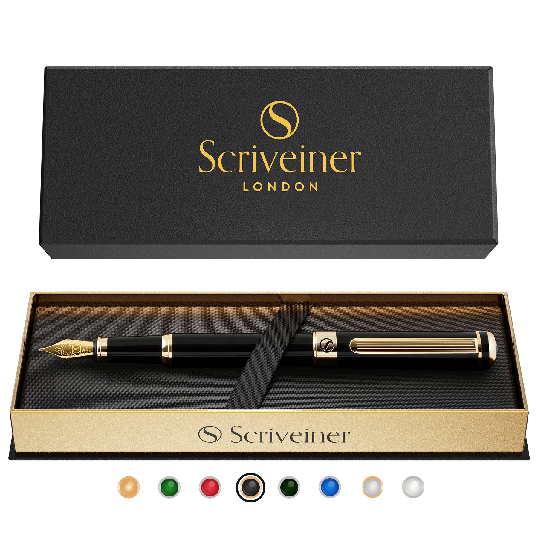 Scriveiner Classic Füllfederhalter in Schwarzlack, extrafeine Feder