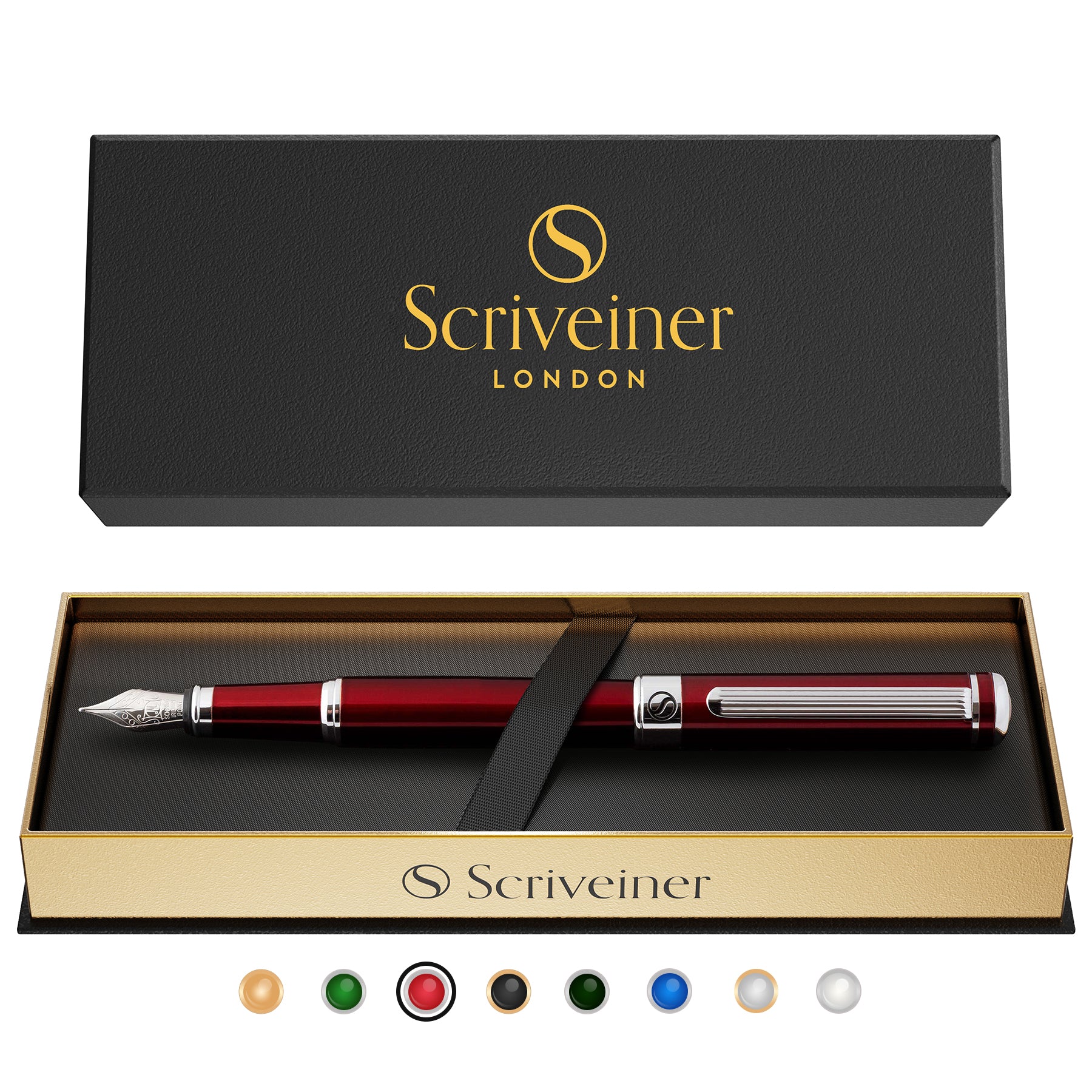 Scriveiner Classic Crimson Red fountain Pen - Fine Nib