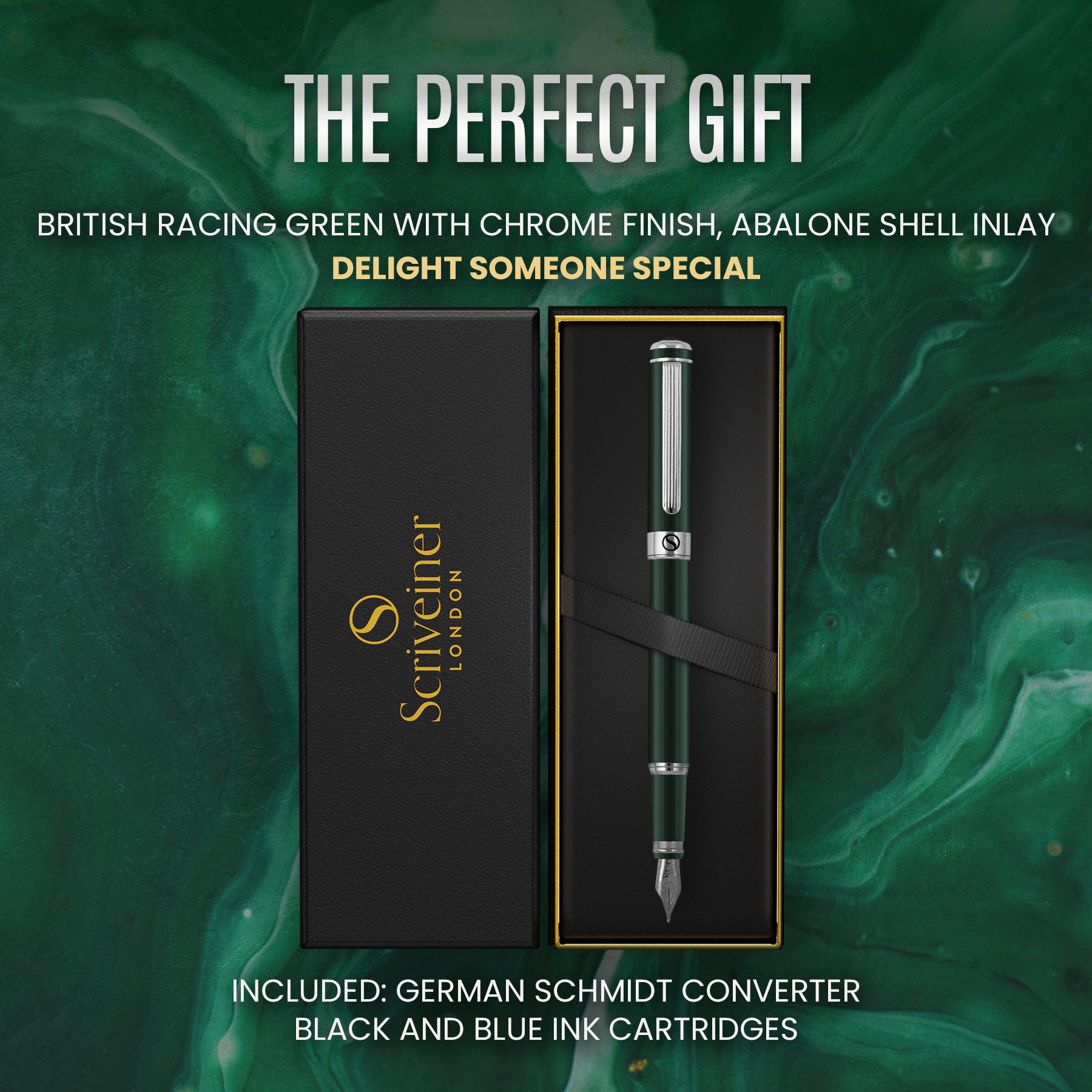 Scriveiner Classic British Racing Green fountain Pen - Medium Nib