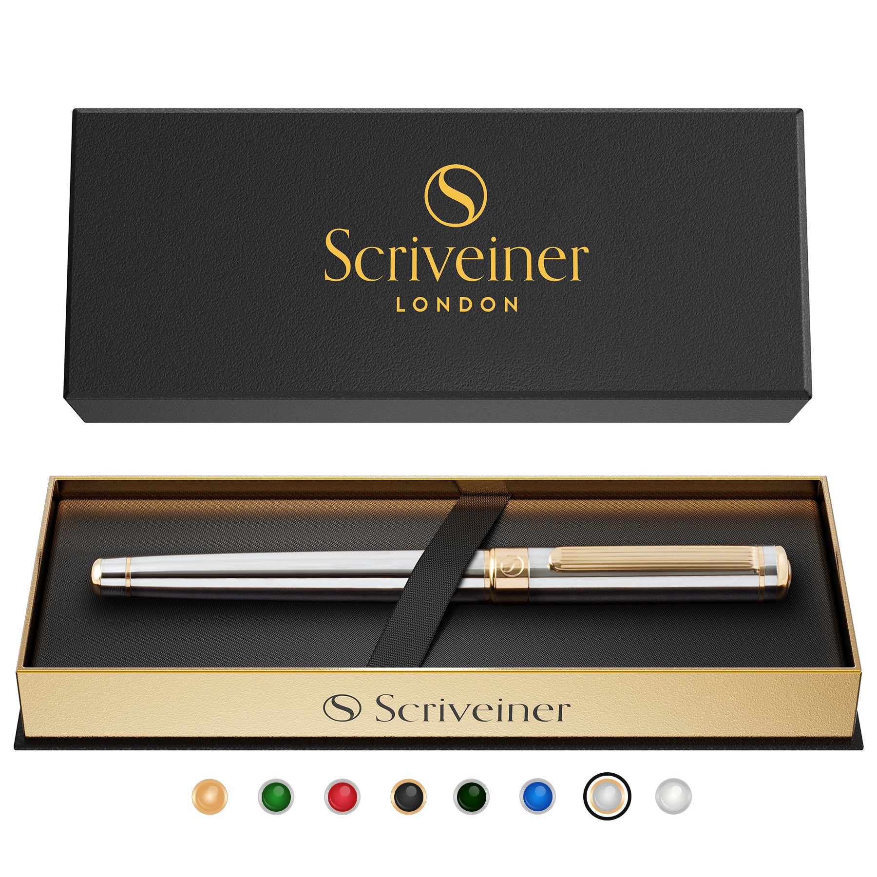 Scriveiner Classic Silver Chrome Rollerball Pen