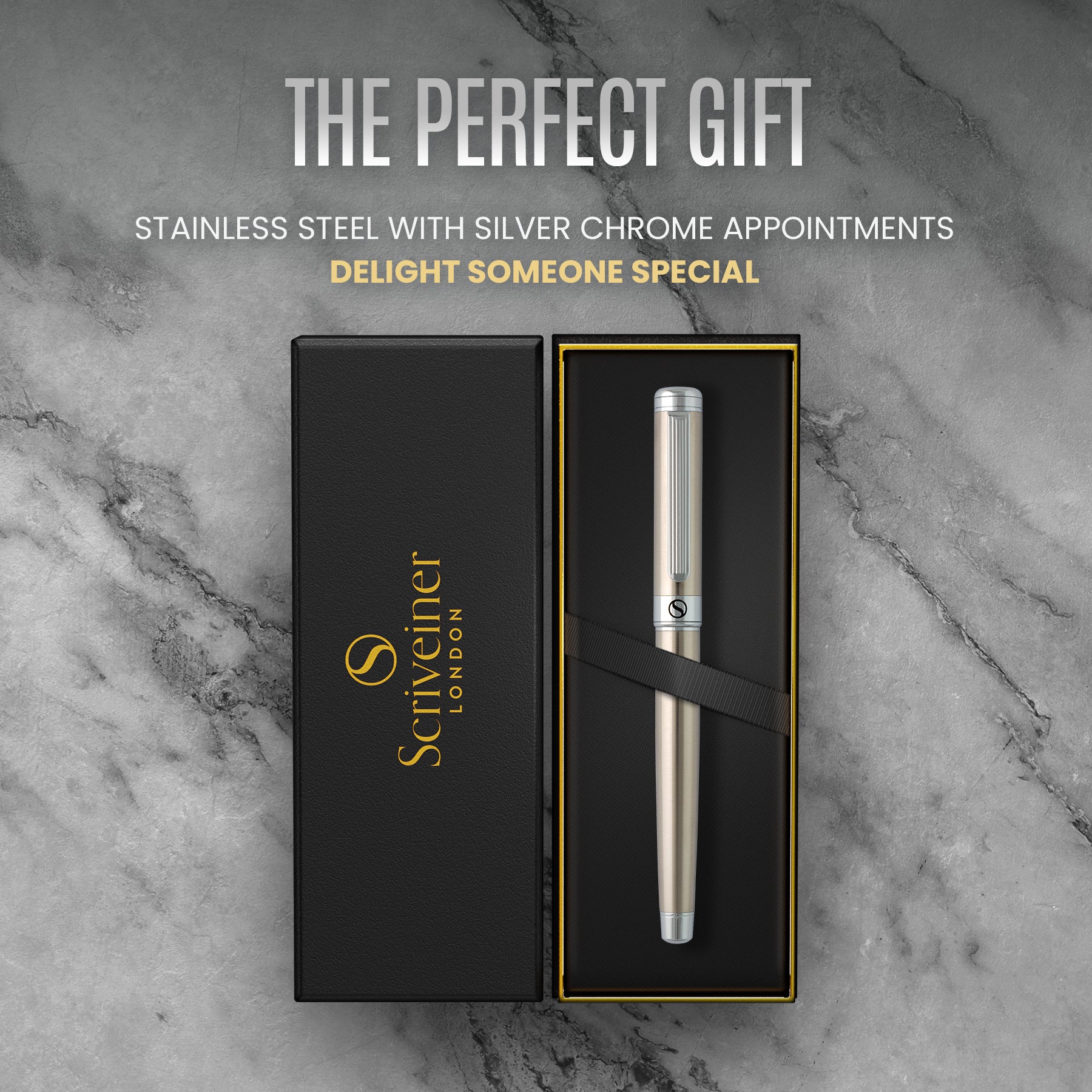 Scriveiner Classic Stainless Steel Rollerball Pen